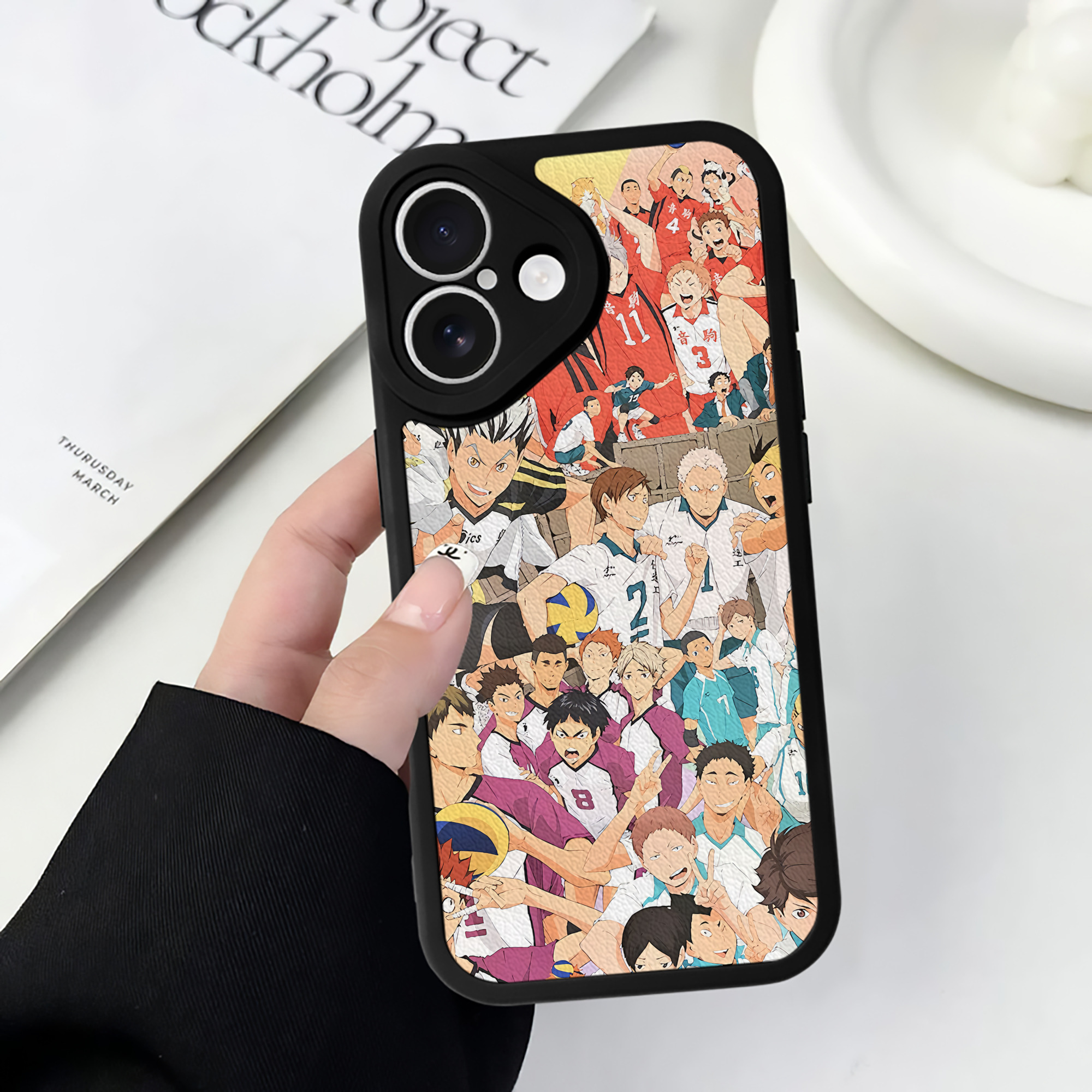 （画像用） ハイキュー!! Haikyu!! 【iPhone 16シリーズ対応】シリコンスマホケース（レザー調） 材質：シリコン
